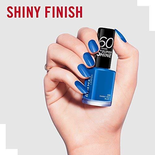 Rimmel London 60 Seconds Super Shine Nagų lakas Moterims 8 ml, 828 Danny Boy, Blue!