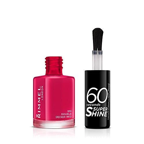 Rimmel London 60 Seconds Super Shine Nagų lakas Moterims 8 ml, 310 Double Decker Red