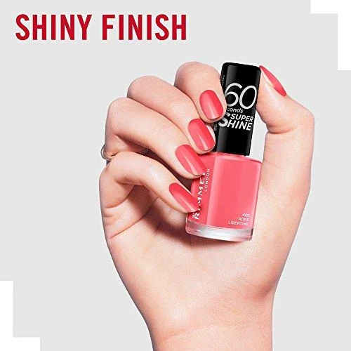 Rimmel London 60 Seconds Super Shine Nagų lakas Moterims 8 ml, 405 Rose Libertine