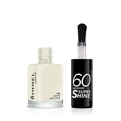 Rimmel London 60 Seconds Super Shine Nagų lakas Moterims 8 ml, 703 White Hot Love
