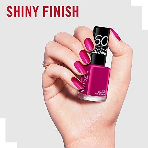 Rimmel London 60 Seconds Super Shine Nagų lakas Moterims 8 ml, 340 Berries and Cream