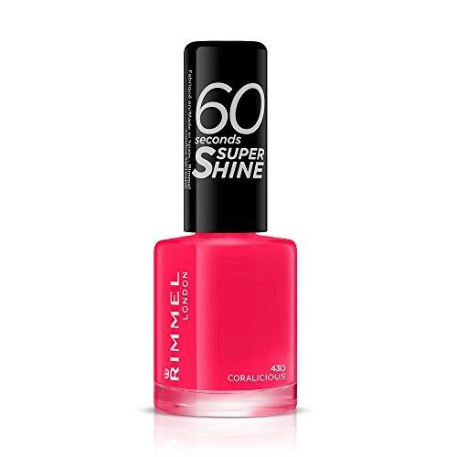 Rimmel London 60 Seconds Super Shine Nagų lakas Moterims 8 ml, 430 Coralicious