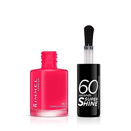 Rimmel London 60 Seconds Super Shine Nagų lakas Moterims 8 ml, 430 Coralicious