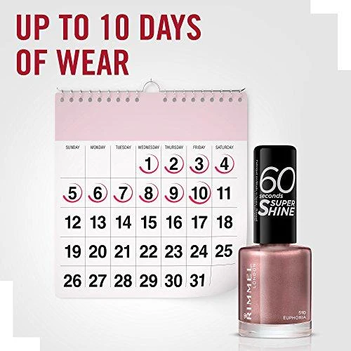 Rimmel London 60 Seconds Super Shine Nagų lakas Moterims 8 ml, 510 Euphoria
