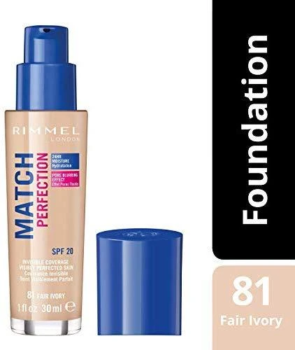 Rimmel London Match Perfection 24HR SPF20 Foundation 081 Fair Ivory, 30 ml