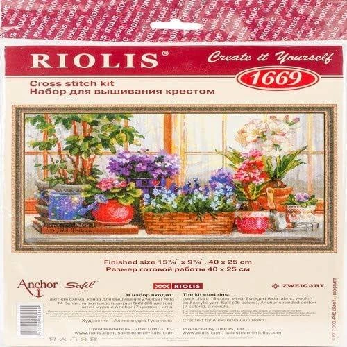Palangė su gėlėmis - rinkinys siuvinėjimui iš RIOLIS Nr:1669