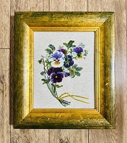 RIOLIS – Create It Yourself – Siuvinėjimo rinkinys „Našlaičių puokštė“ 1020 (24x30 cm)