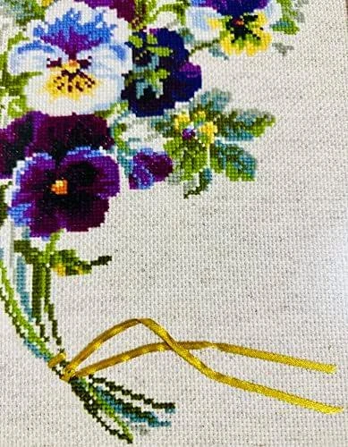 RIOLIS – Create It Yourself – Siuvinėjimo rinkinys „Našlaičių puokštė“ 1020 (24x30 cm)