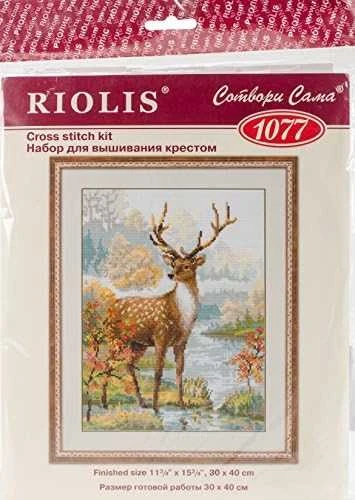 RIOLIS - Create It Yourself - Siuvinėjimo rinkinys „Elnias“ 1077 (30x40 cm)