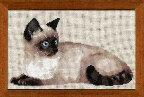 RIOLIS - Create It Yourself - Siuvinėjimo rinkinys „Siamo katė“ 1066 (38x26 cm)