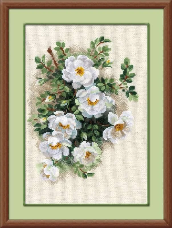 RIOLIS – Create It Yourself – Siuvinėjimo rinkinys „Balti žiedai“ 1351 (21x30 cm)