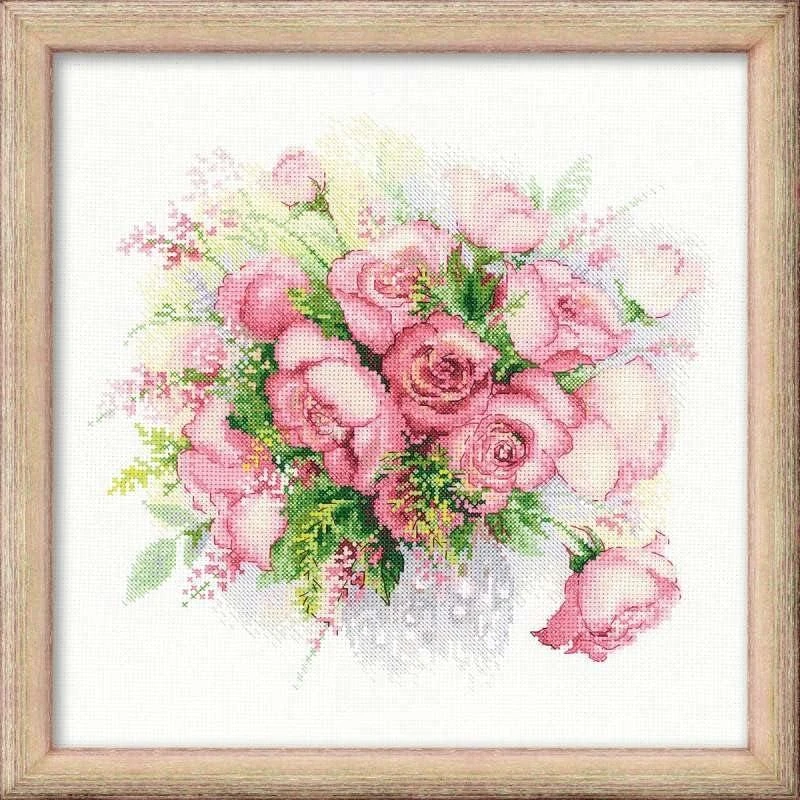 RIOLIS – Create It Yourself – Siuvinėjimo rinkinys „Pastelinės rožės“ 1335 (30x30 cm)