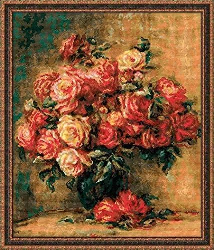 RIOLIS - Create It Yourself - Siuvinėjimo rinkinys „Rožių puokštė“ 1402 (40x48 cm)