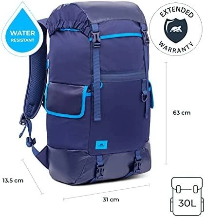 Rivacase Kensington Notebook Backpack 5361 Tinka iki 17.3 ", Backpack for laptop, Burgundy Raudona