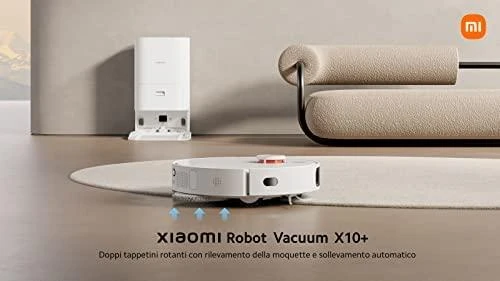 Dulkių siurblys - robotas Xiaomi X10 + su automatine dulkių išsiurbimo stotele, Baltas