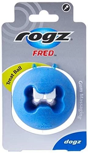 Rogz FRED mėlynas kamuoliukas su spygliais 6.4cm