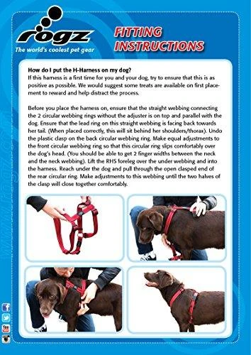Rogz petnešos atšvaitas šuniui H-Harness Reflective SJ06A (plotis 2cm; apimtis 45-76cm)