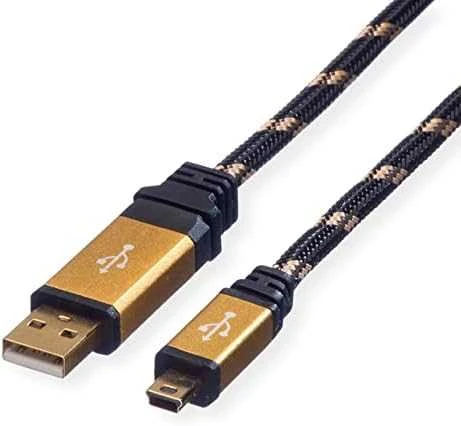 Kabelis USB Roline USB-A - miniUSB 1.8 m Juodas (11.02.8822)