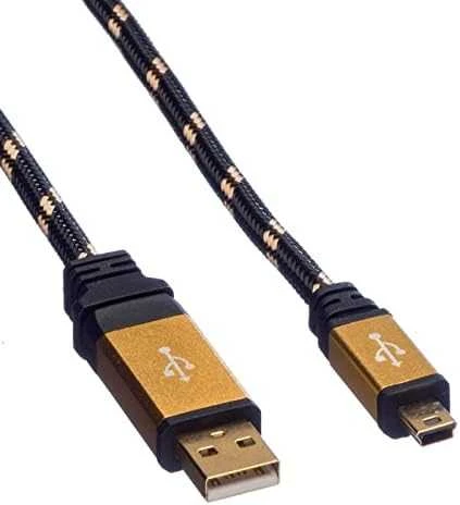 Kabelis USB Roline USB-A - miniUSB 1.8 m Juodas (11.02.8822)