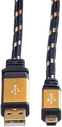 Kabelis USB Roline USB-A - miniUSB 1.8 m Juodas (11.02.8822)