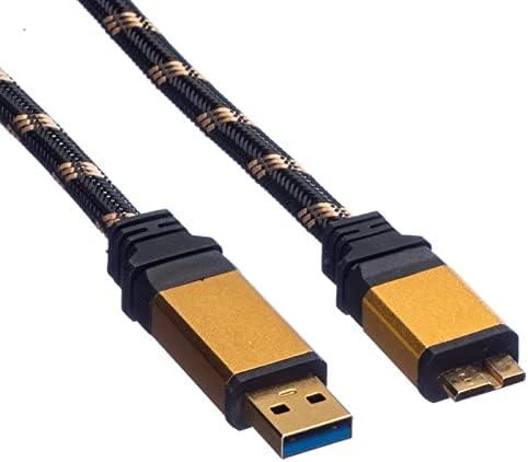Kabelis USB Roline USB-A - micro-B 0.8 m Juodai-auksinė (JAB-1944110)