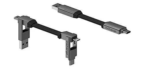 Kabelių rinkinys-raktų pakabukas Rolling Square inCharge® 6 USB-C/Lightning/Micro USB, 6cm/ 6770055