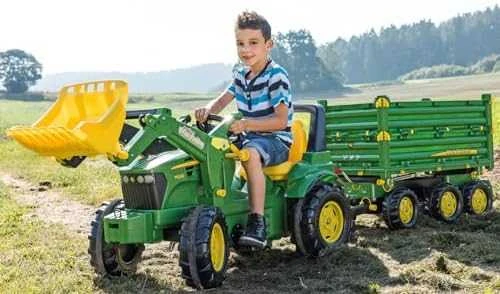 Rolly Toys rollyMulti Trailer „John Deere“ trijų ašių priekaba savivartė