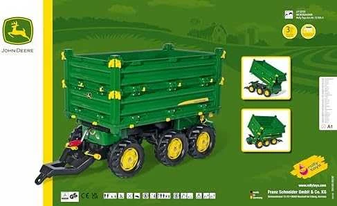 Rolly Toys rollyMulti Trailer „John Deere“ trijų ašių priekaba savivartė