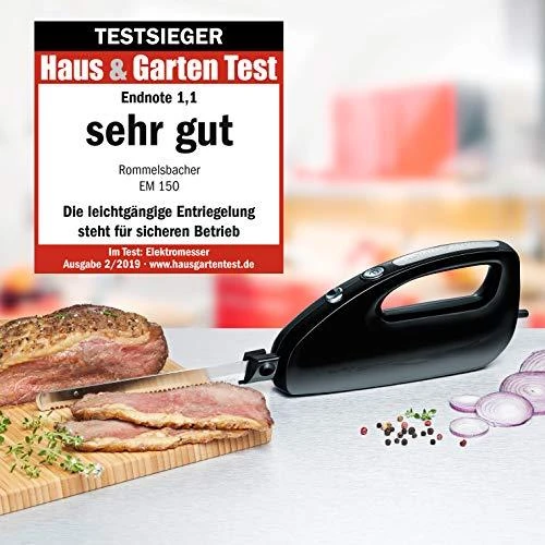 Namų ir Virtuvės Prietaisas - Rommelsbacher Elektrinis Peilis EM 150 Juodas 275x90x130 mm