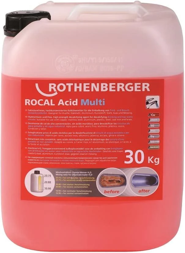 Vamzdžių nukalkinimo koncentratas ROCAL Acid Multi 30 kg, Rothenberger