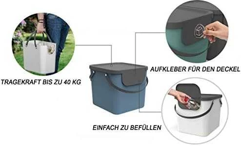 Šiukšlių dėžė Rotho Albula 40L mėlyna