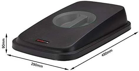 Lid, Rotho Selecto, 49x29x9cm, juodas, PP, with pilka handle