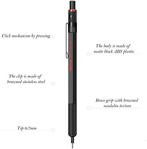 Dymo Automatinis pieštukas Rotring 500 0.7 Juoda Korpusas - 2186326