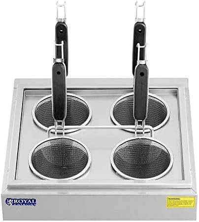 Royal Catering Makaronų virimo aparatas, makaronų viryklė su čiaupais, 4 krepšeliai, 2 x 6,5 l, 3000 W