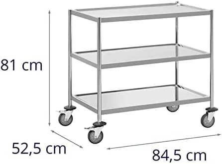 Royal Catering Vežimėlis padavėjo maitinimas aptarnaujančiam 3 lentynas 82 x 50 cm iki 60 kg