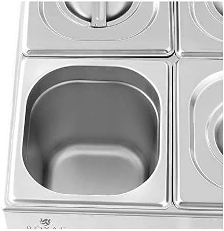 Royal Catering Bain-marie maisto šildytuvas šildymo bufetas 6 x GN 1/6 600 W