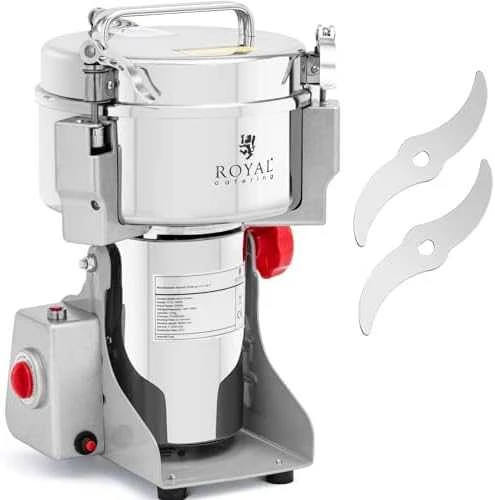 Royal Catering Profesionalus elektrinis malūnėlis prieskoniams, žolelėms, kavai, riešutams, 1000 g, 3000 W