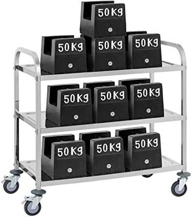 Royal Catering Vežimėlis kelnerski 3-półkowy do 150 kg Nerūdijantis plienas RCSW-6.2