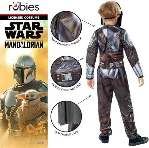 Kostiumas vaikams Rubies Deluxe The Mandalorian Juoda