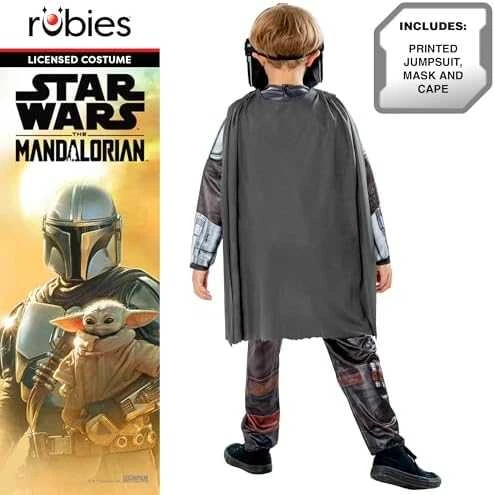 Kostiumas vaikams Rubies Deluxe The Mandalorian Juoda