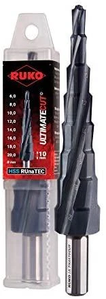 Pakopinis grąžtas RUKO ULTIMATECUT HSS Ø6-27mm