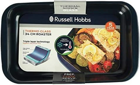 Russell Hobbs RH01144EU7 stiklinė keptuvė, 34 cm, tamsiai mėlyna