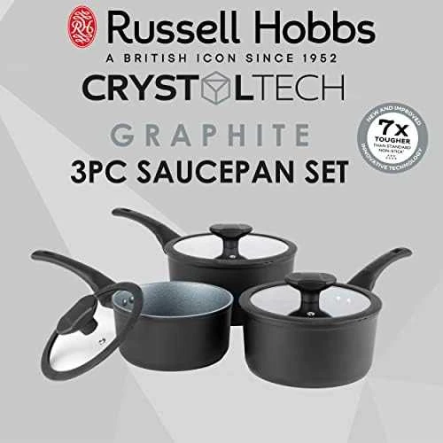 Russell Hobbs RH02131EU7 Crystaltech aukštas puodų rinkinys, 3 vnt.