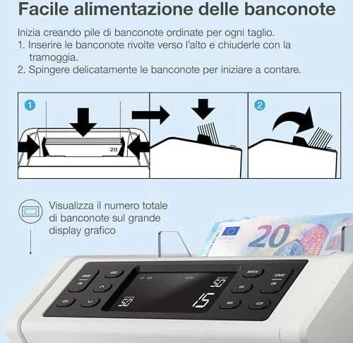 Automatinis pinigų skaičiavimo ir tikrinimo aparatas Safescan 2250