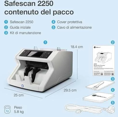 Automatinis pinigų skaičiavimo ir tikrinimo aparatas Safescan 2250