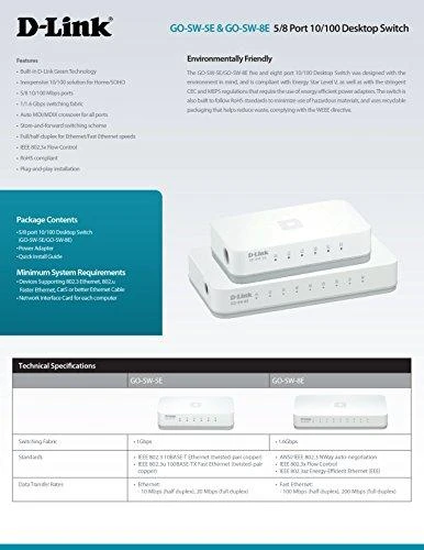 Šakotuvas D-LinkGo 5 Port 10/100