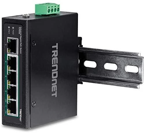 Šakotuvas Trendnet 5-PORT INDUSTRIAL GIGABIT POE+ - DIN-RAIL SWITCH