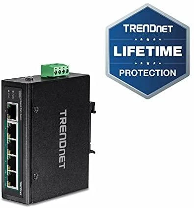 Šakotuvas Trendnet 5-PORT INDUSTRIAL GIGABIT POE+ - DIN-RAIL SWITCH