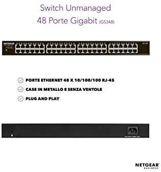 Šakotuvas Jungiklis NETGEAR GS348-100EUS (48x 10/100/1000Mbps)