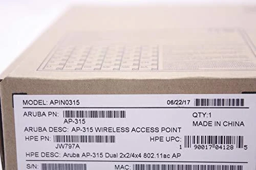 Maršrutizatorius „Hewlett Packard“ (HP) „HPE Aruba AP-315“ dvigubas 2x2/4x4 802.11ac prieigos taškas